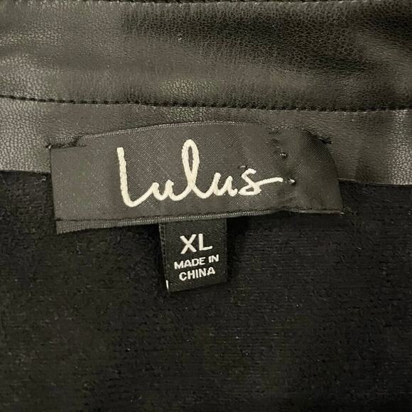 Lulus Black Faux Vegan Leather Pencil Skirt Size XL Pockets Fitted Staple Mini - Picture 3 of 9